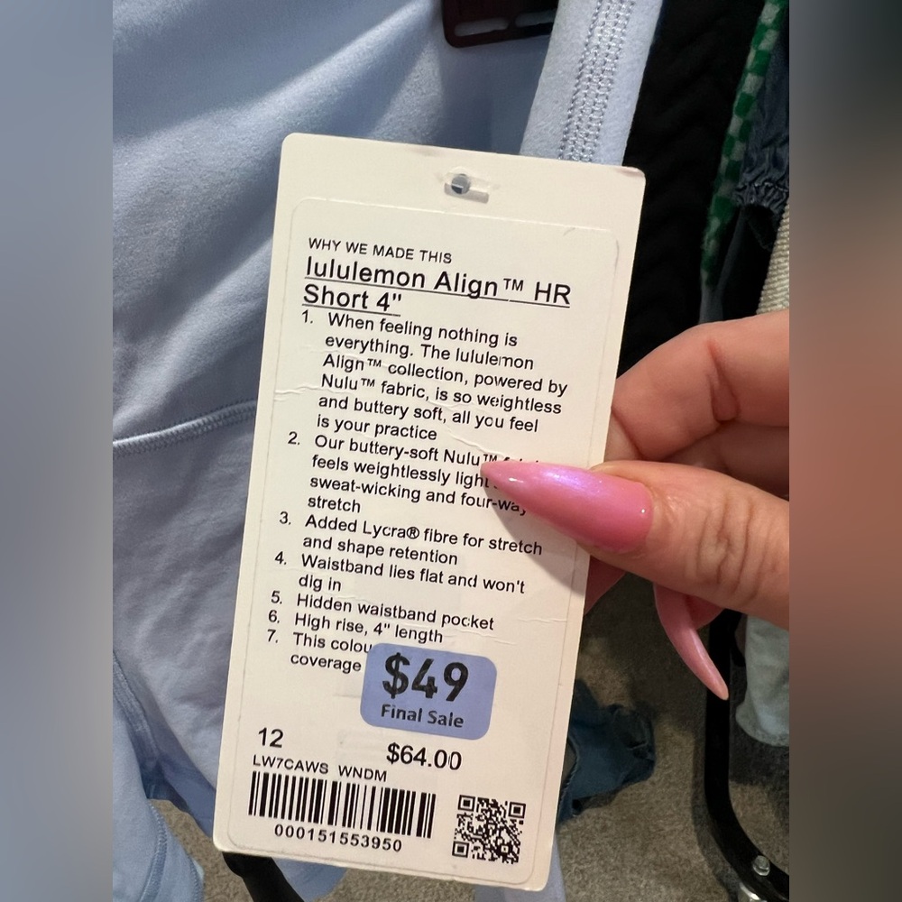 Lululemon lululemon Align™ High-Rise Short 4", Sz 12 NWT - Picture 8 of 8